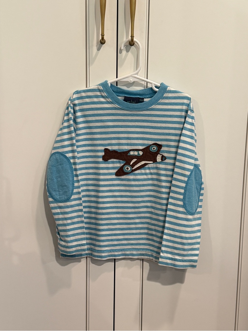 Boys Mini Boden Applique Shirt Elbow Patches 5-6